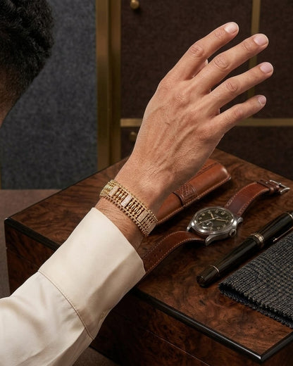 Imperial Crown Luxe Bracelet – Premium Gold Men’s Royal Bracelet