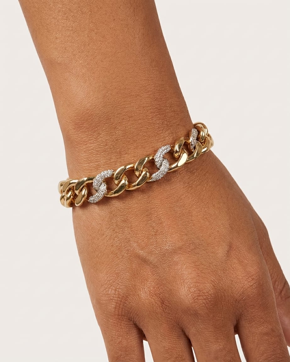 Royal Fusion Chain Bracelet – Gold Luxe Statement Bracelet