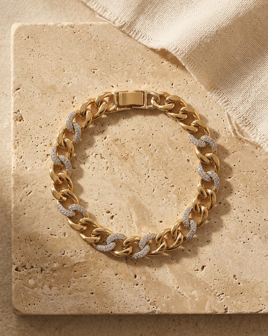 Royal Fusion Chain Bracelet – Gold Luxe Statement Bracelet