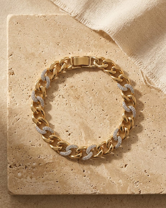 Royal Fusion Chain Bracelet – Gold Luxe Statement Bracelet