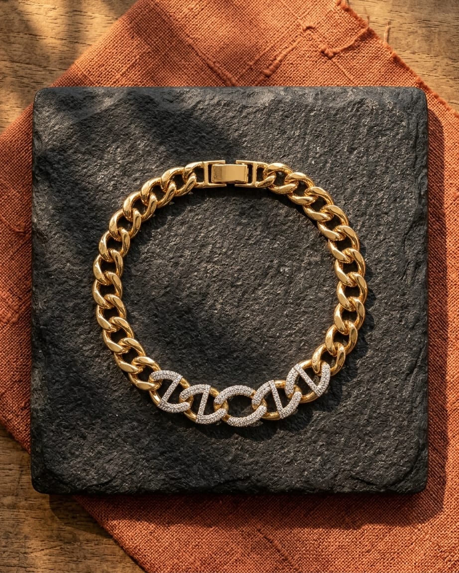 Signature Luxe Chain Bracelet – Gold Designer Statement Bracelet