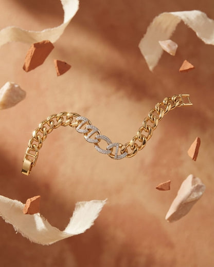Signature Luxe Chain Bracelet – Gold Designer Statement Bracelet