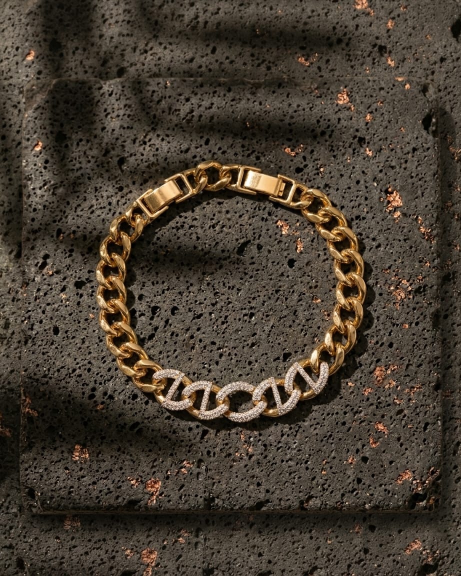 Signature Luxe Chain Bracelet – Gold Designer Statement Bracelet