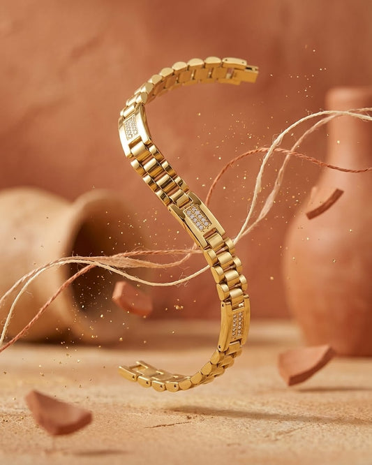 Regal Link Bracelet – Gold Crystal Luxury Bracelet