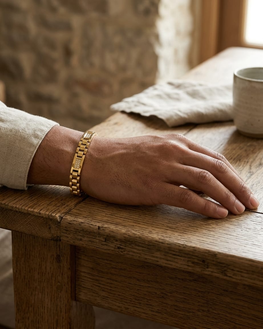 Regal Link Bracelet – Gold Crystal Luxury Bracelet