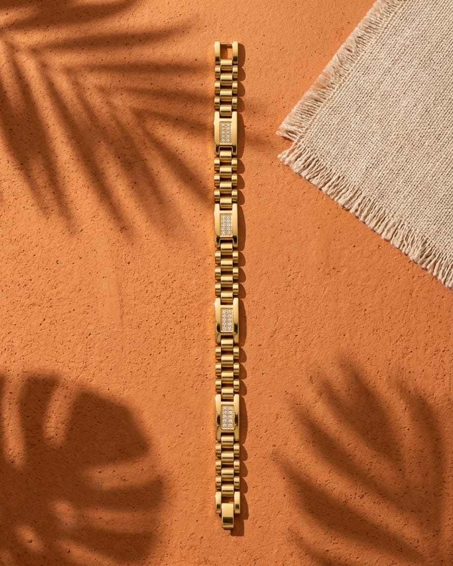 Regal Link Bracelet – Gold Crystal Luxury Bracelet