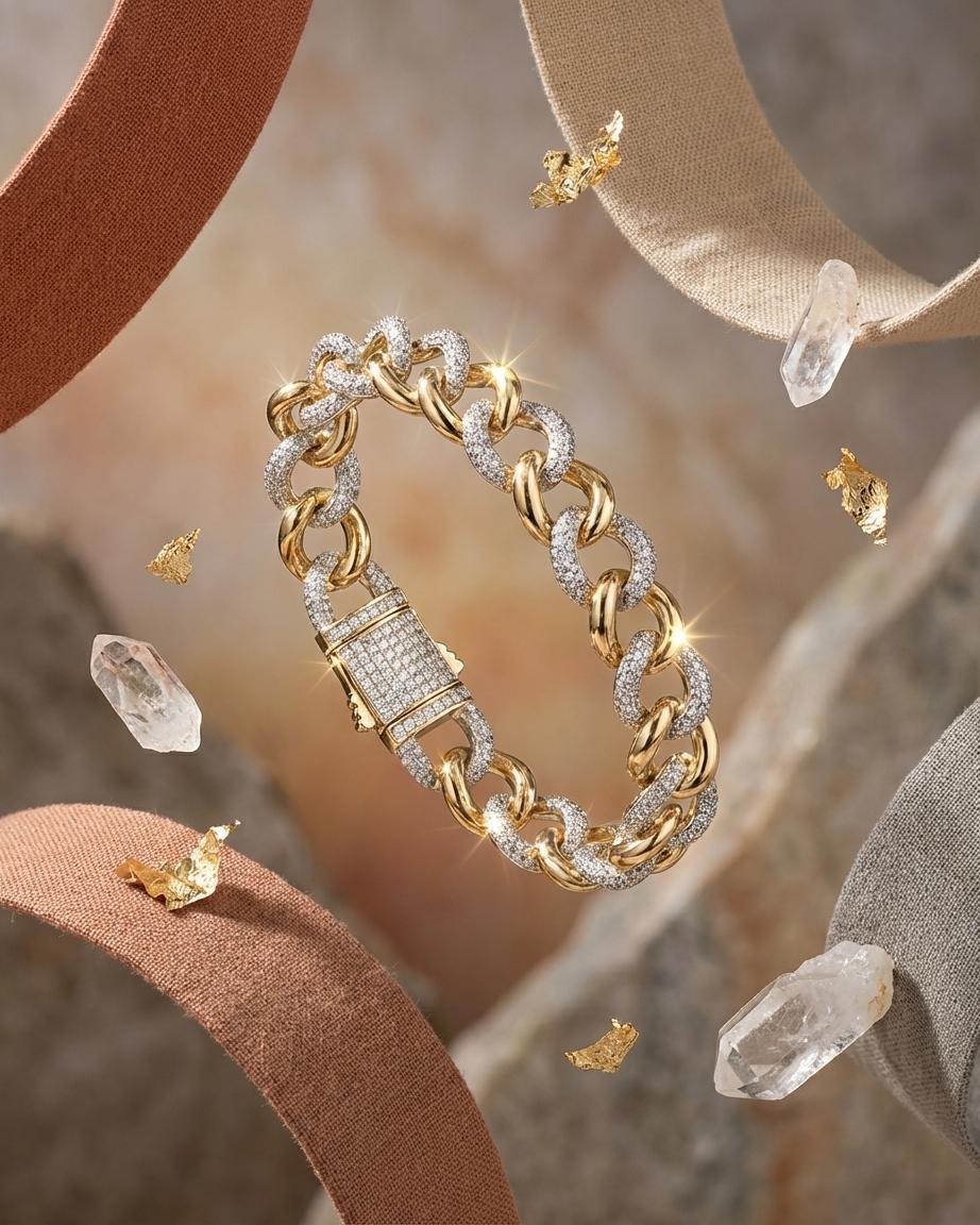 Ice Royale Link Bracelet – Luxury Gold Chain Bracelet