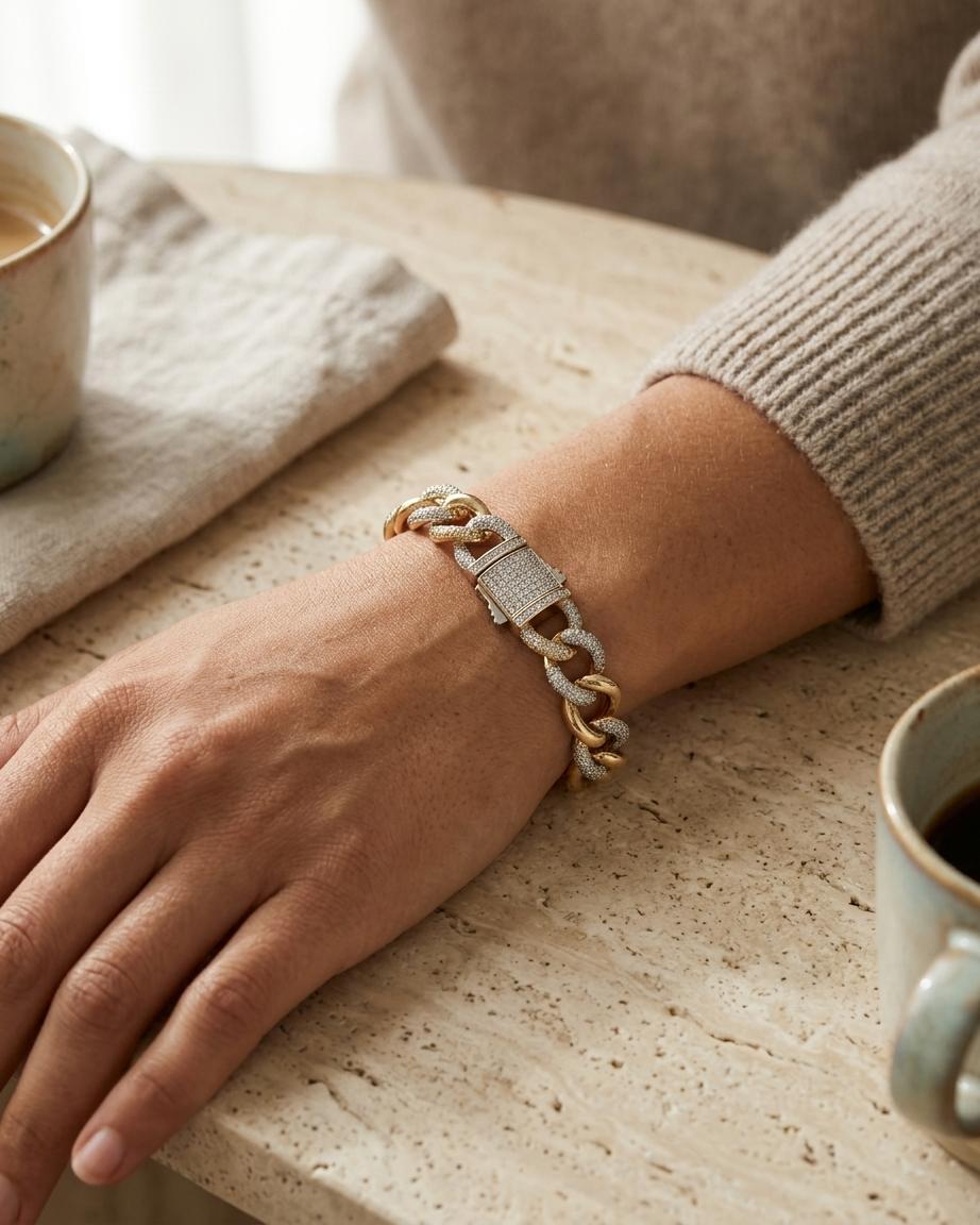 Ice Royale Link Bracelet – Luxury Gold Chain Bracelet