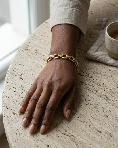Auric Edge Bracelet – Gold Crystal Chain Bracelet