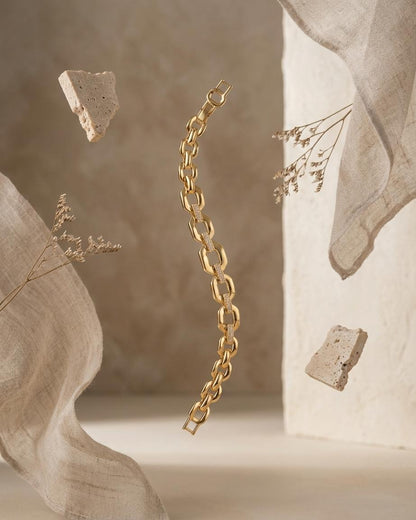 Auric Edge Bracelet – Gold Crystal Chain Bracelet