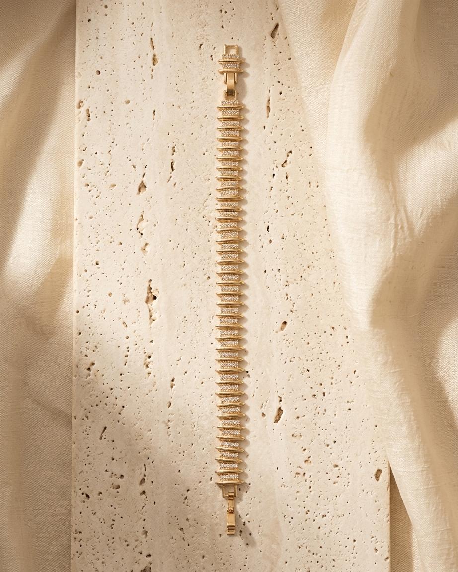 Radiant Flex Bracelet – Gold Crystal Band Bracelet