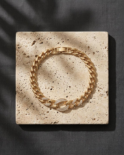 Imperial Link Bracelet – Gold Crystal Chain Bracelet