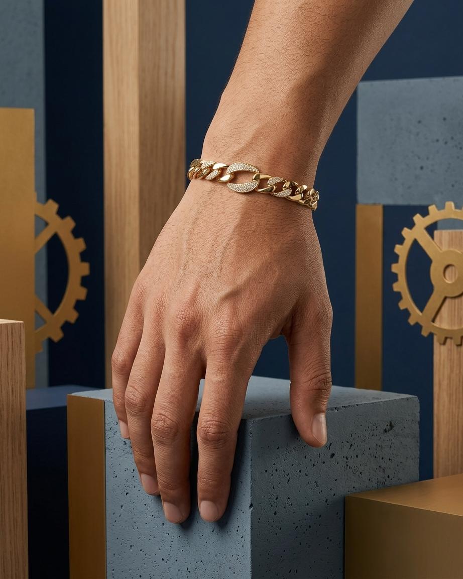 Imperial Link Bracelet – Gold Crystal Chain Bracelet