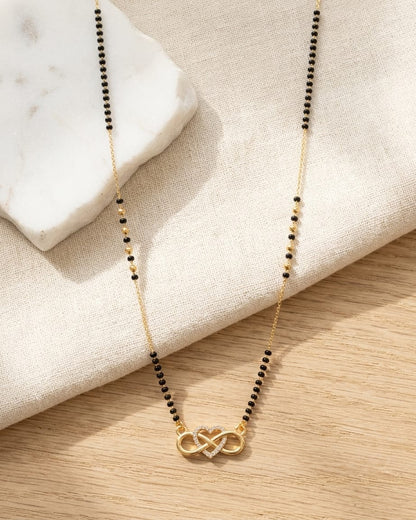 Infinity Heart Black Bead Mangalsutra