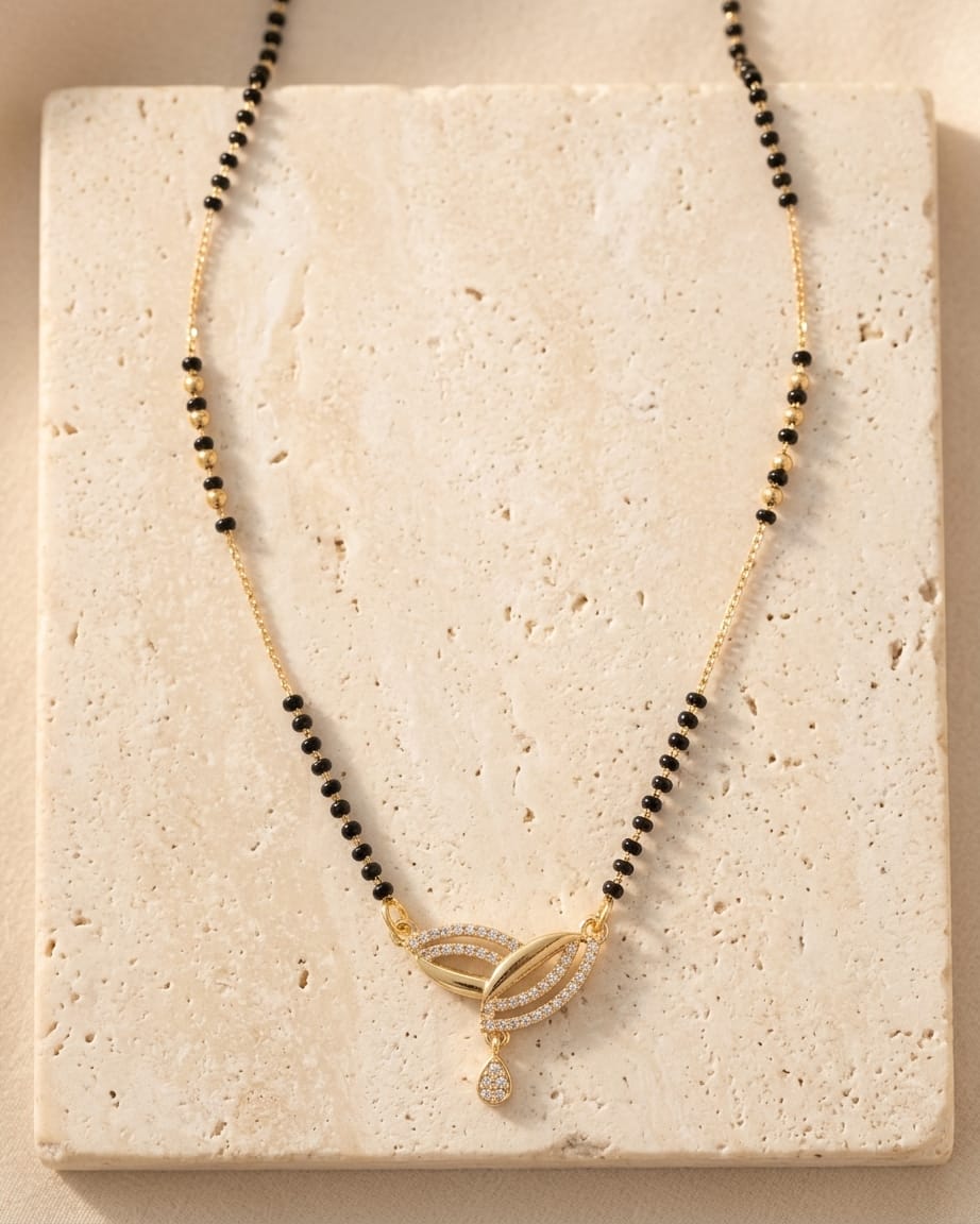 Elegant Leaf Drop Mangalsutra