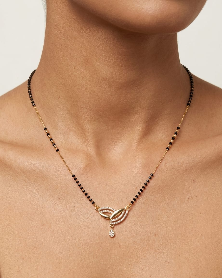 Elegant Leaf Drop Mangalsutra