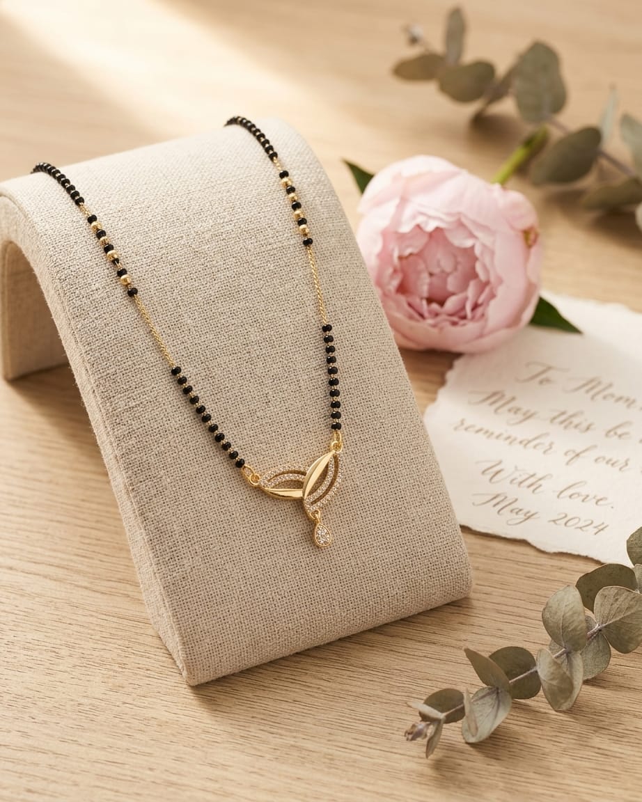 Elegant Leaf Drop Mangalsutra