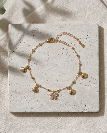 Golden Butterfly Charm Anklet