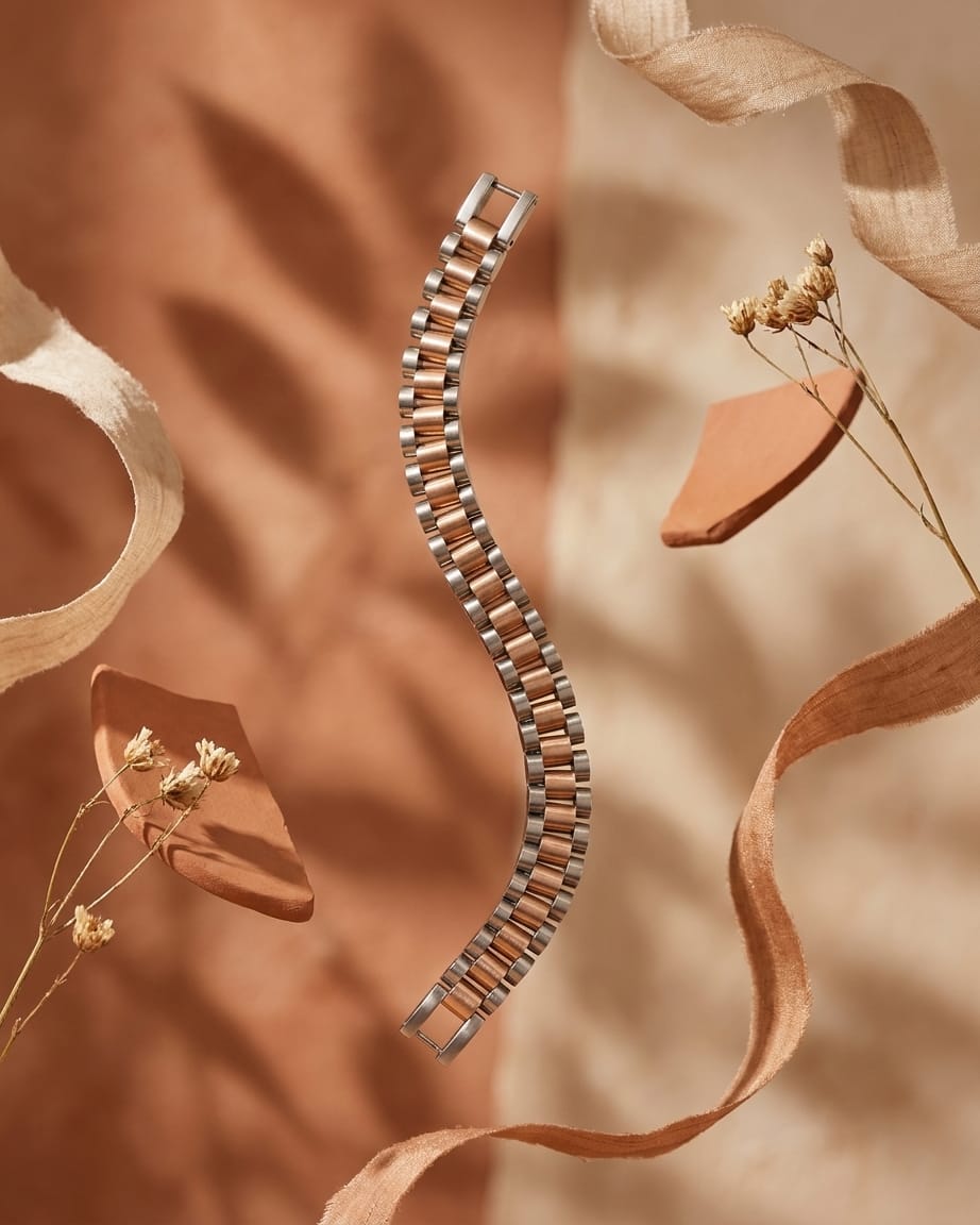 Rose Gold Dual Tone Link Bracelet