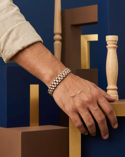 Rose Gold Dual Tone Link Bracelet