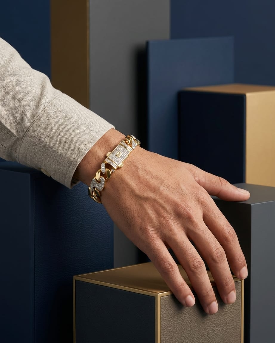 Royal Gold Iced Cuban Bracelet