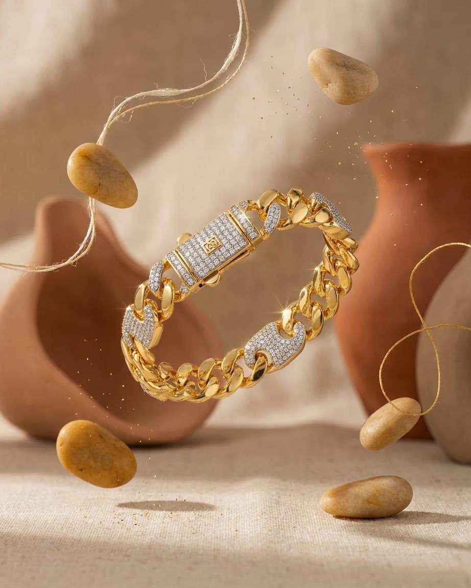 Royal Gold Iced Cuban Bracelet