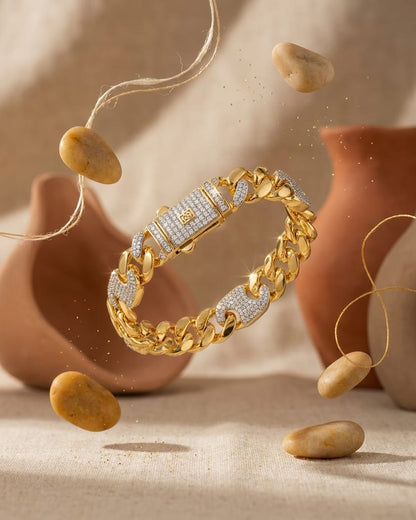 Royal Gold Iced Cuban Bracelet