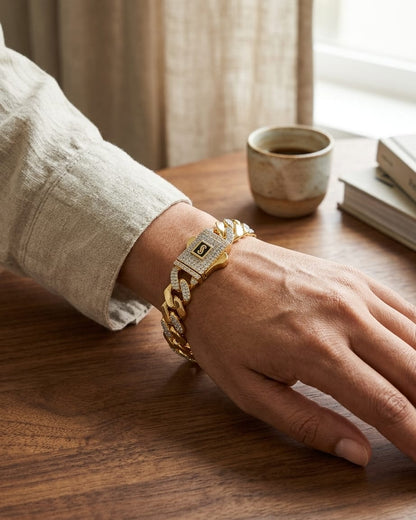 Royal Iced Cuban Gold Bracelet