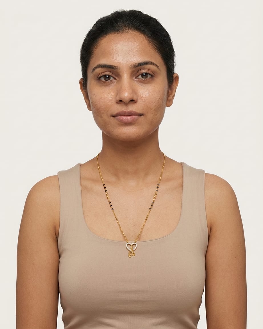 Infinity Heart 18K Gold Plated Mangalsutra Necklace