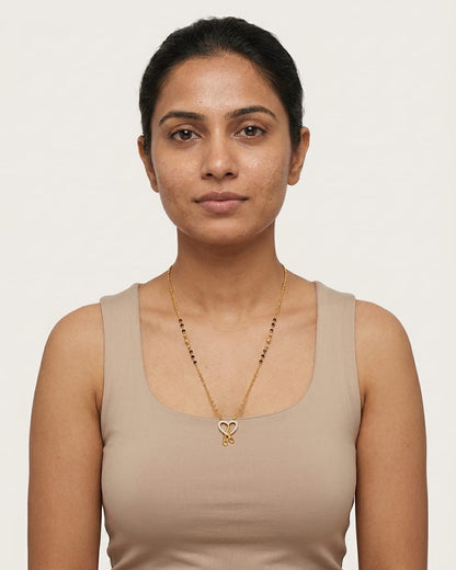 Infinity Heart 18K Gold Plated Mangalsutra Necklace