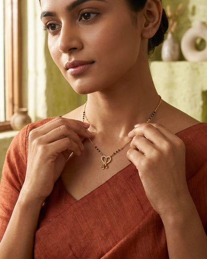 Infinity Heart 18K Gold Plated Mangalsutra Necklace