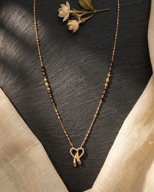 Infinity Heart 18K Gold Plated Mangalsutra Necklace