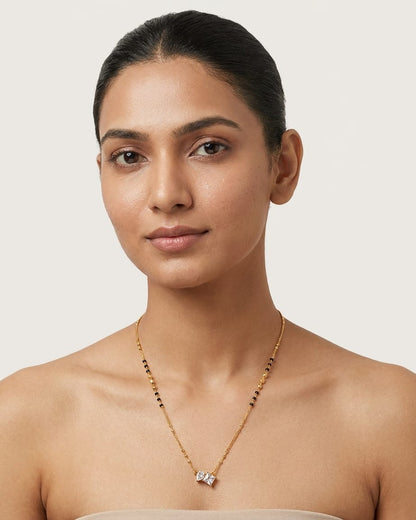 Trinity Sparkle 18K Gold Plated Mangalsutra Necklace