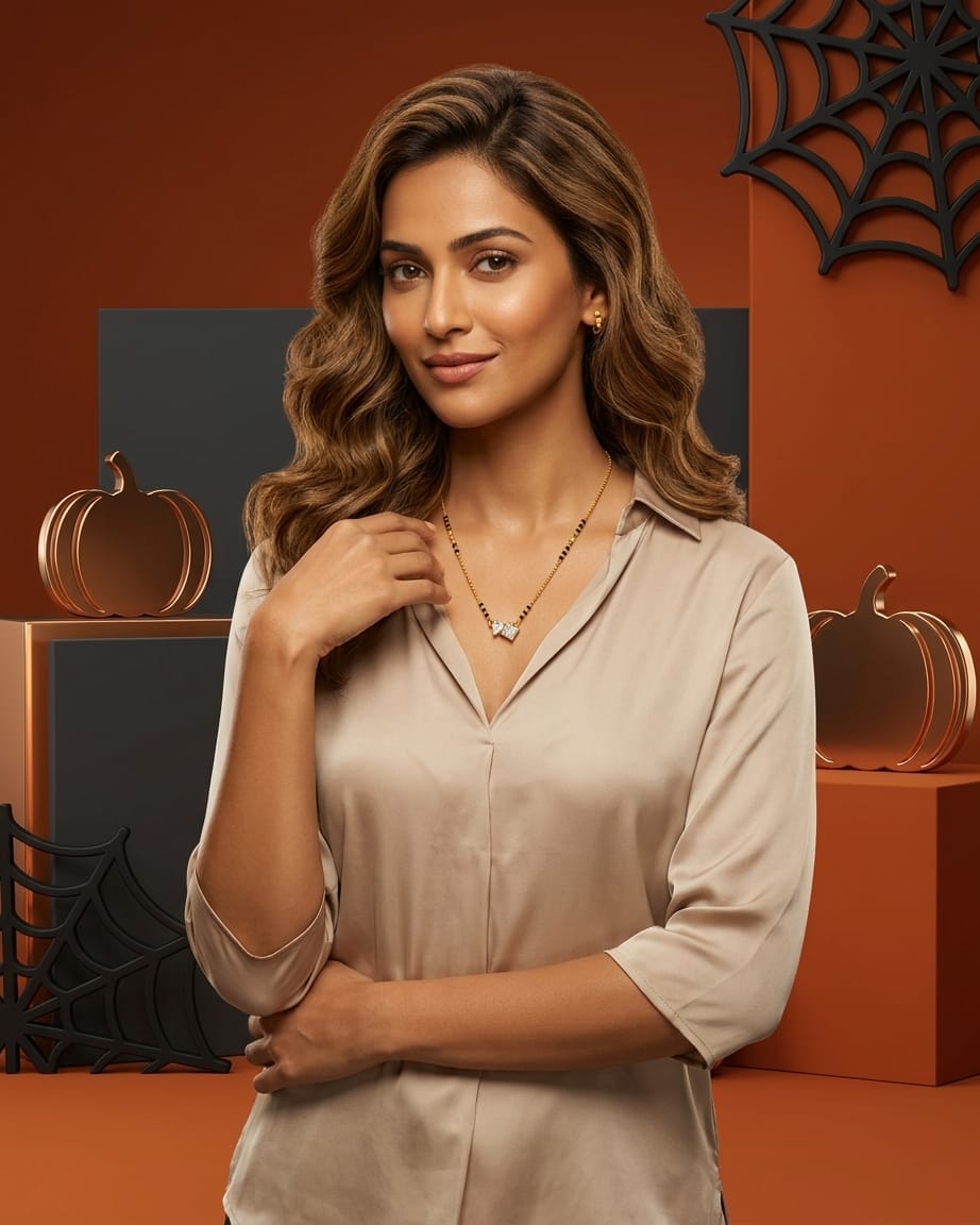 Trinity Sparkle 18K Gold Plated Mangalsutra Necklace
