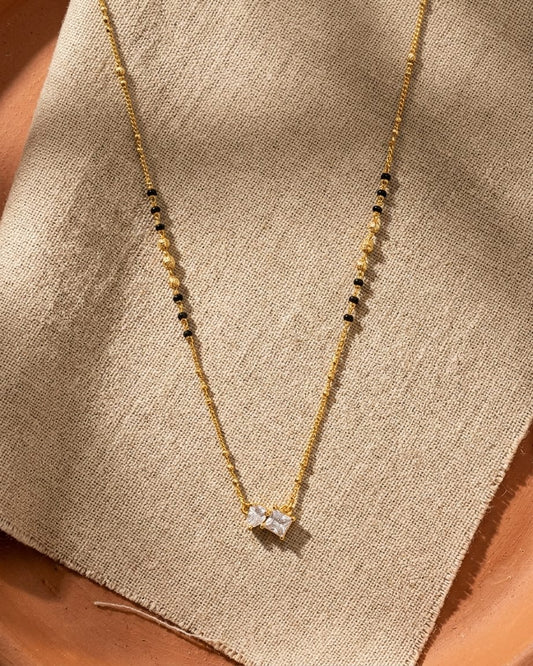 Trinity Sparkle 18K Gold Plated Mangalsutra Necklace