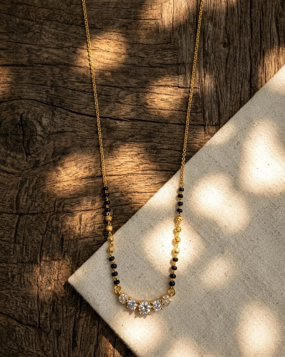 Celestial Bloom 18K Gold Plated Mangalsutra Necklace