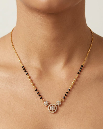 Floral Halo 18K Gold Plated Mangalsutra Necklace