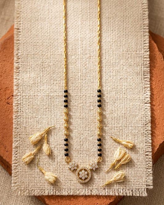Floral Halo 18K Gold Plated Mangalsutra Necklace
