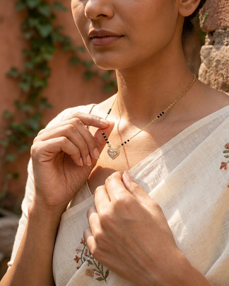 Eternal Heart 18K Gold Plated Mangalsutra Necklace