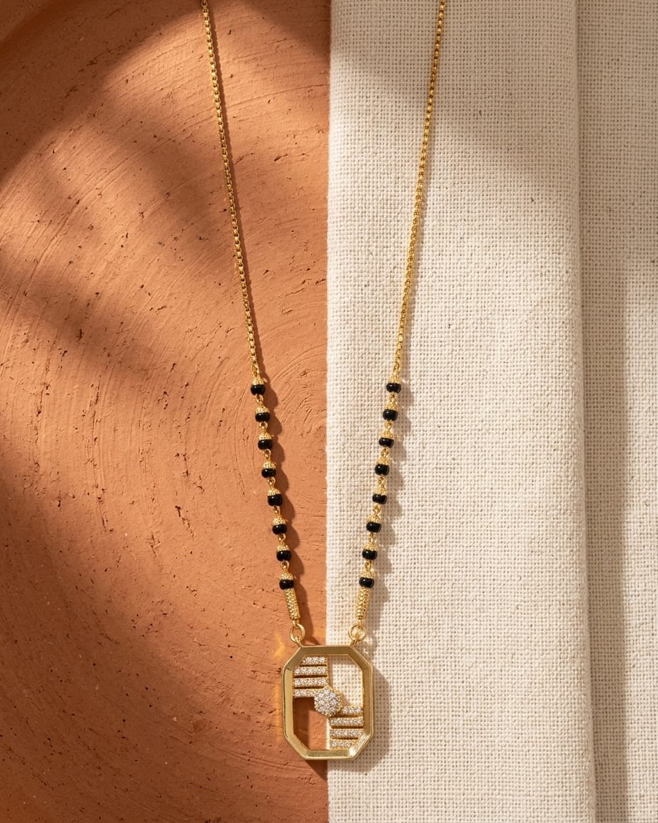 Geometric Spark 18K Gold Plated Mangalsutra Necklace