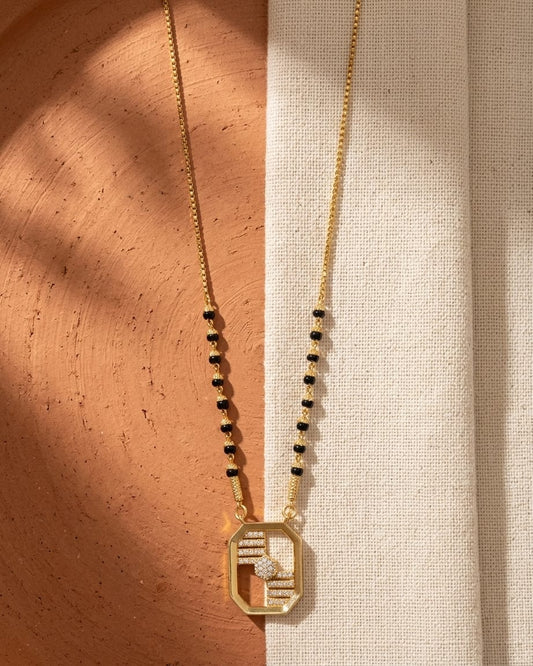 Geometric Spark 18K Gold Plated Mangalsutra Necklace