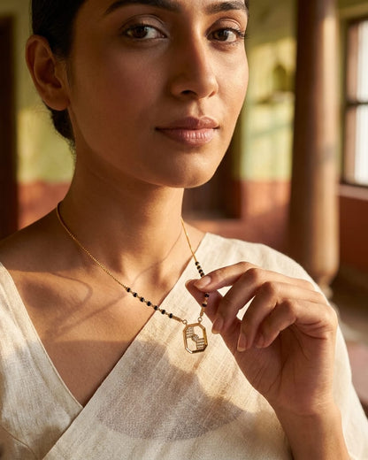 Geometric Spark 18K Gold Plated Mangalsutra Necklace