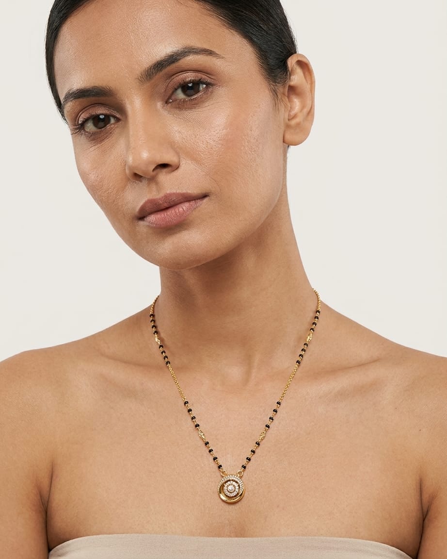 Celestial Halo 18K Gold Plated Mangalsutra Necklace