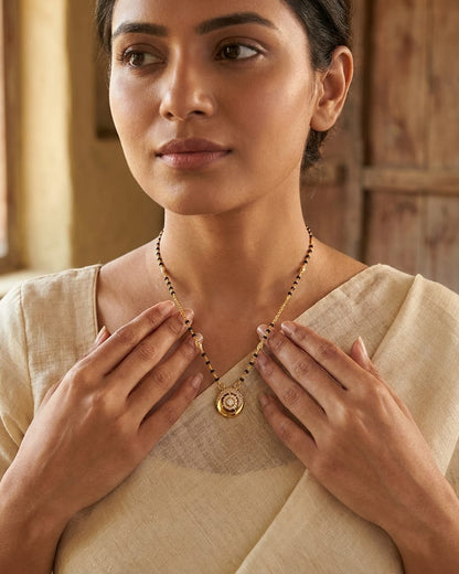 Celestial Halo 18K Gold Plated Mangalsutra Necklace