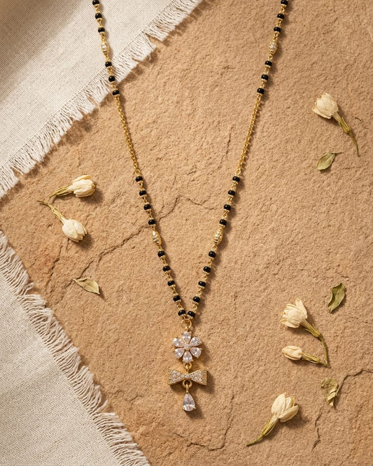 Bloom Grace 18K Gold Plated Floral Mangalsutra Necklace