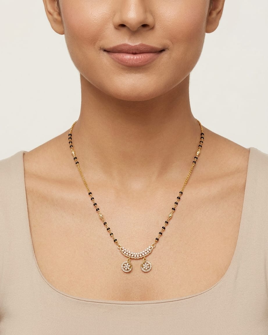 Celestial Dual Charm 18K Gold Plated Mangalsutra Necklace