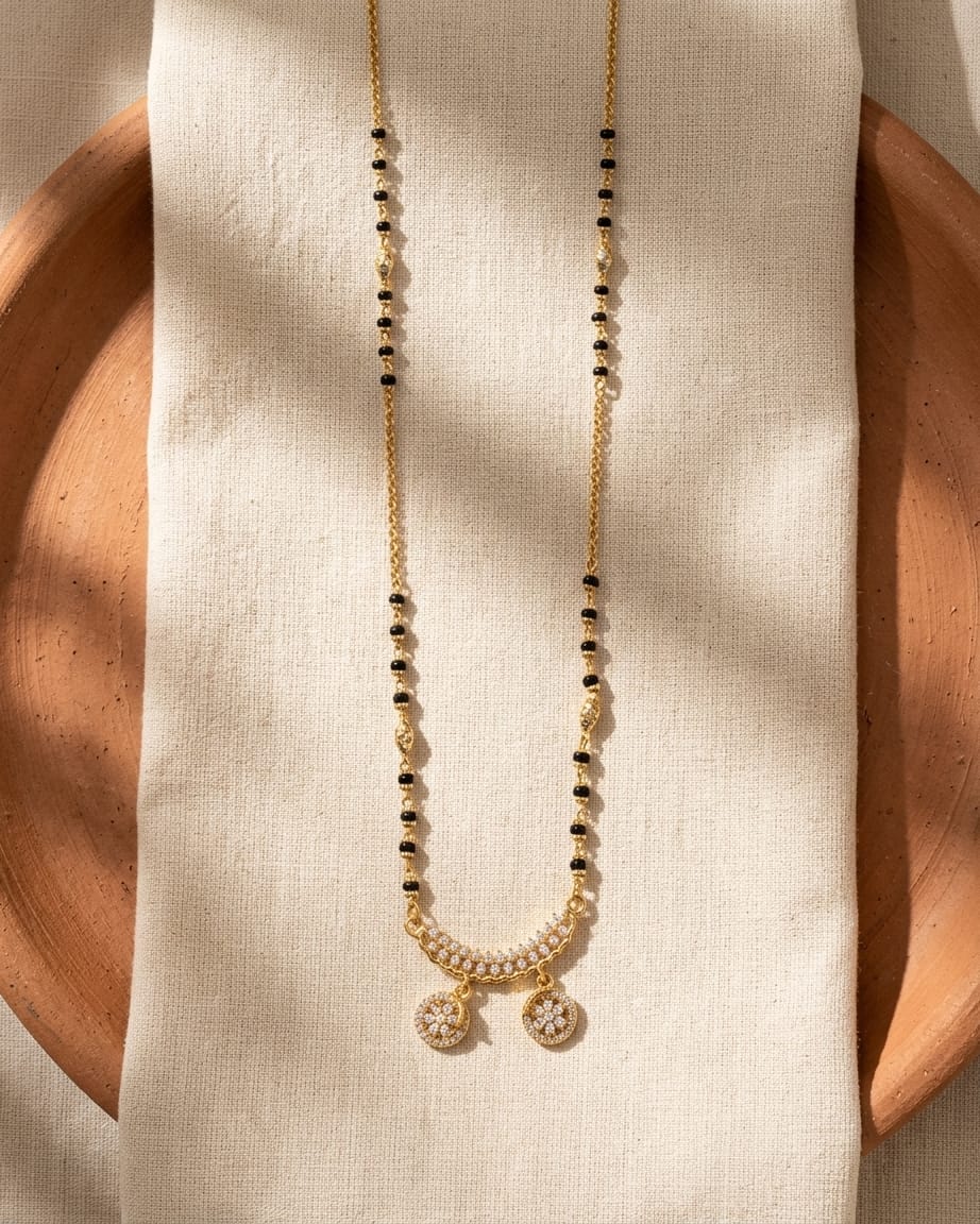 Celestial Dual Charm 18K Gold Plated Mangalsutra Necklace