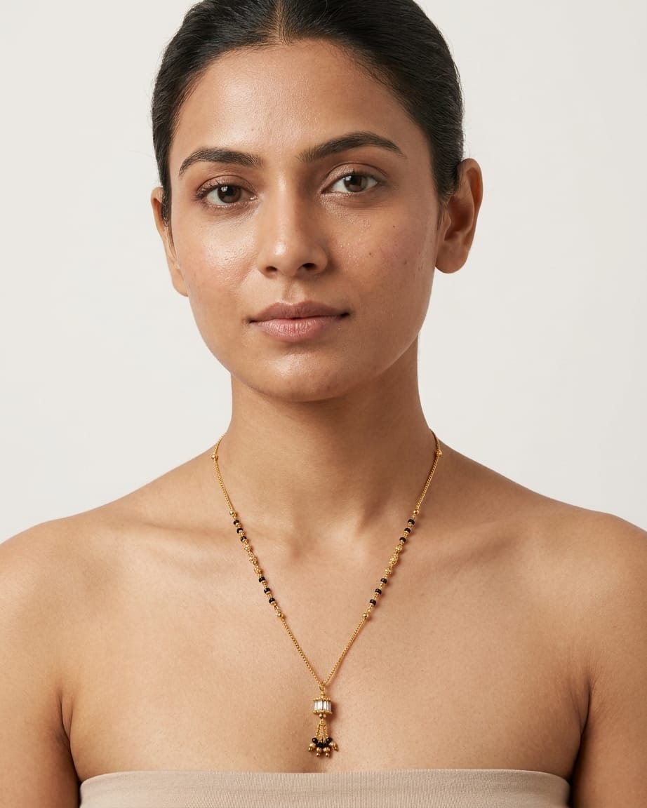 Royal Tassel 18K Gold Plated CZ Mangalsutra Necklace