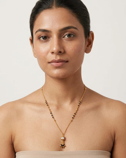 Royal Tassel 18K Gold Plated CZ Mangalsutra Necklace