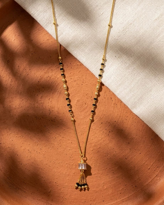 Royal Tassel 18K Gold Plated CZ Mangalsutra Necklace